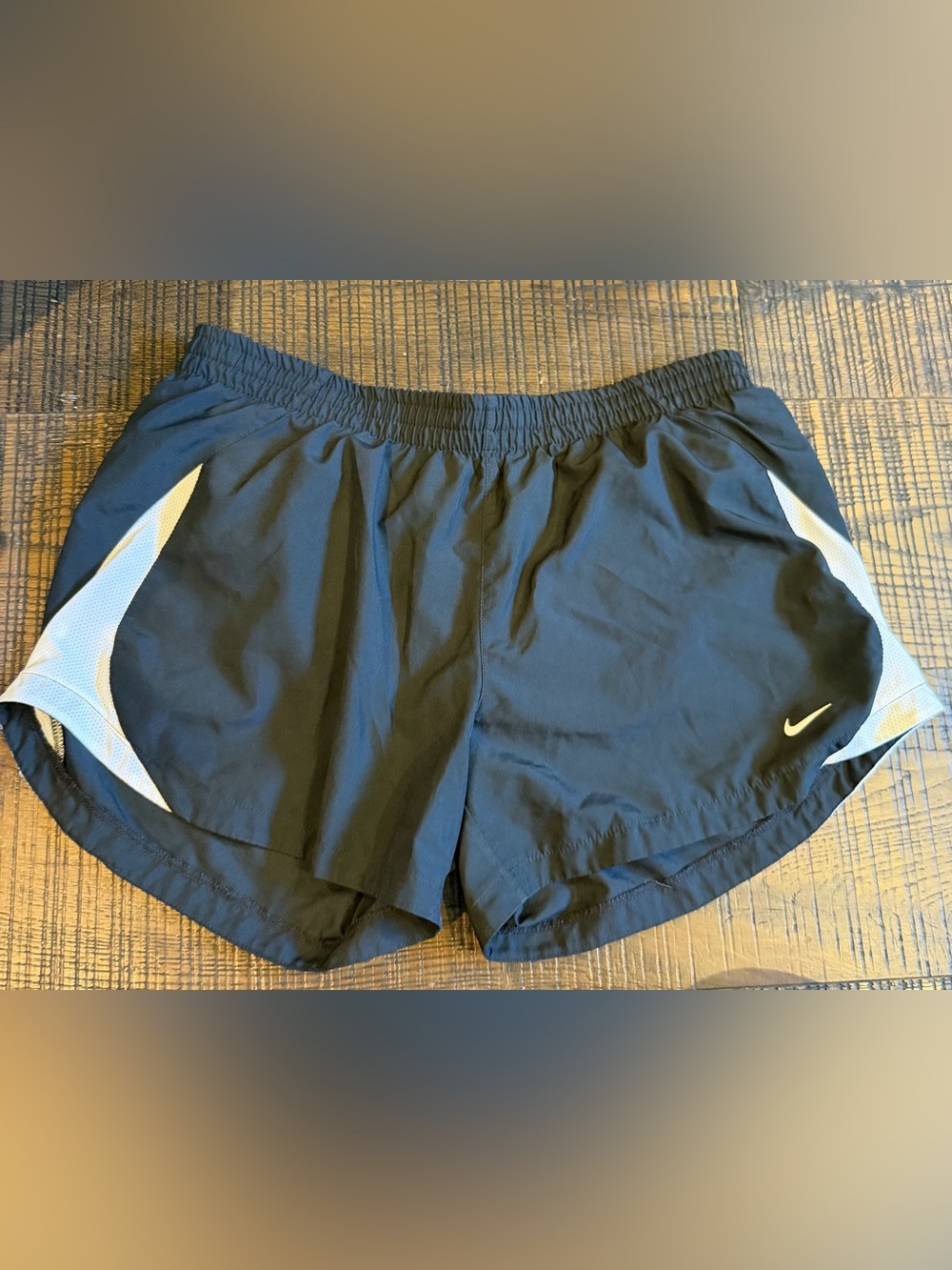 Nike Women’s Tempo Dri-Fit Running Shorts Black White Panel, Sz Large